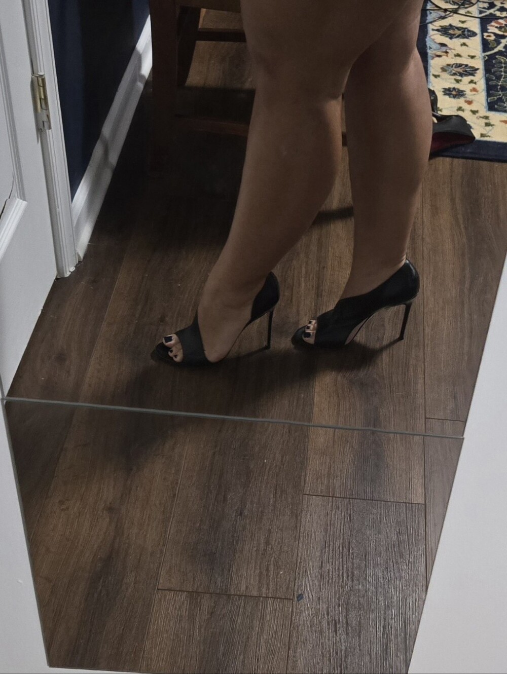 Gianvito Rossi Black Leather Open-Toe Stiletto Heels